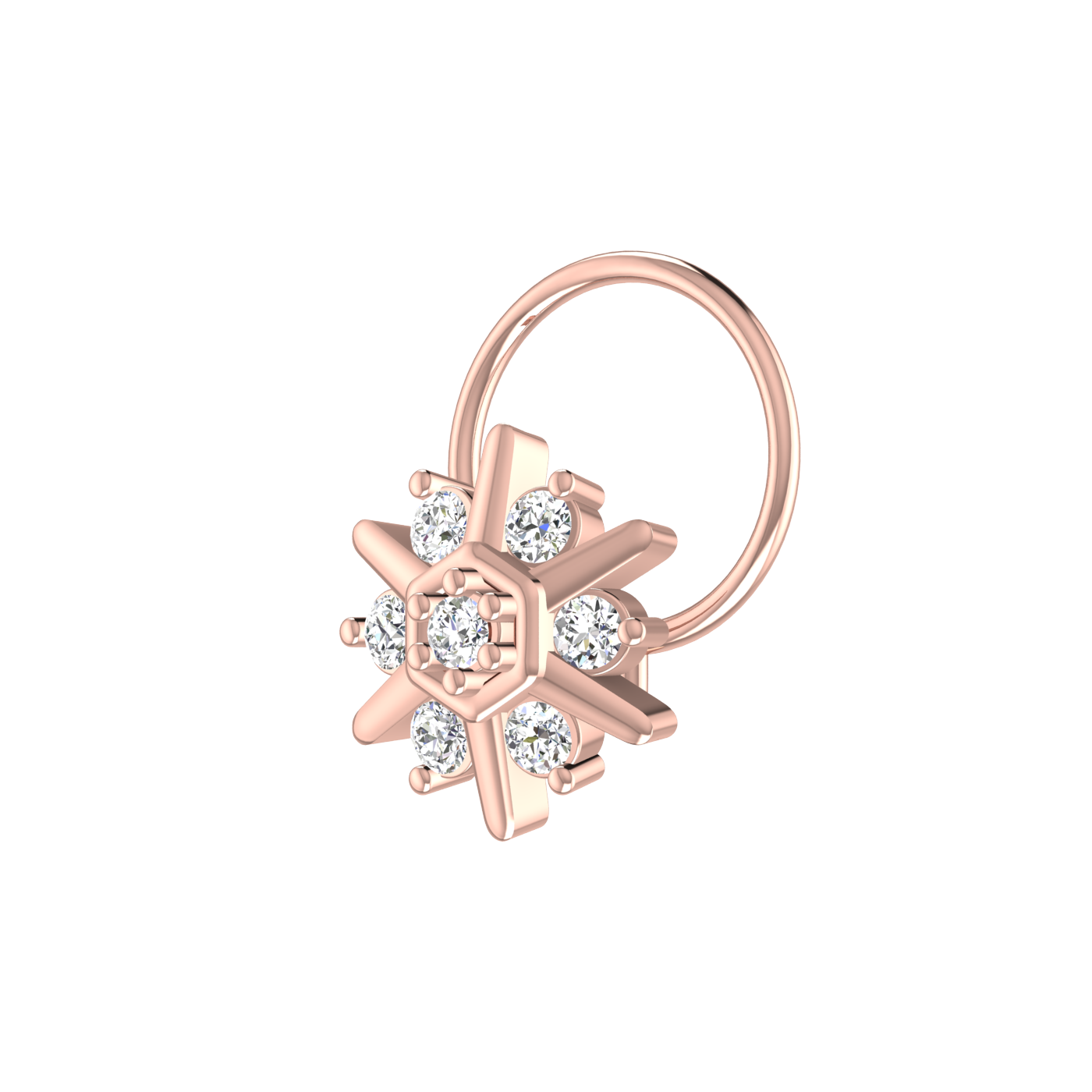 0.11 Carat Natural Diamond Nose Pin - HI Color, VS-SI Clarity.